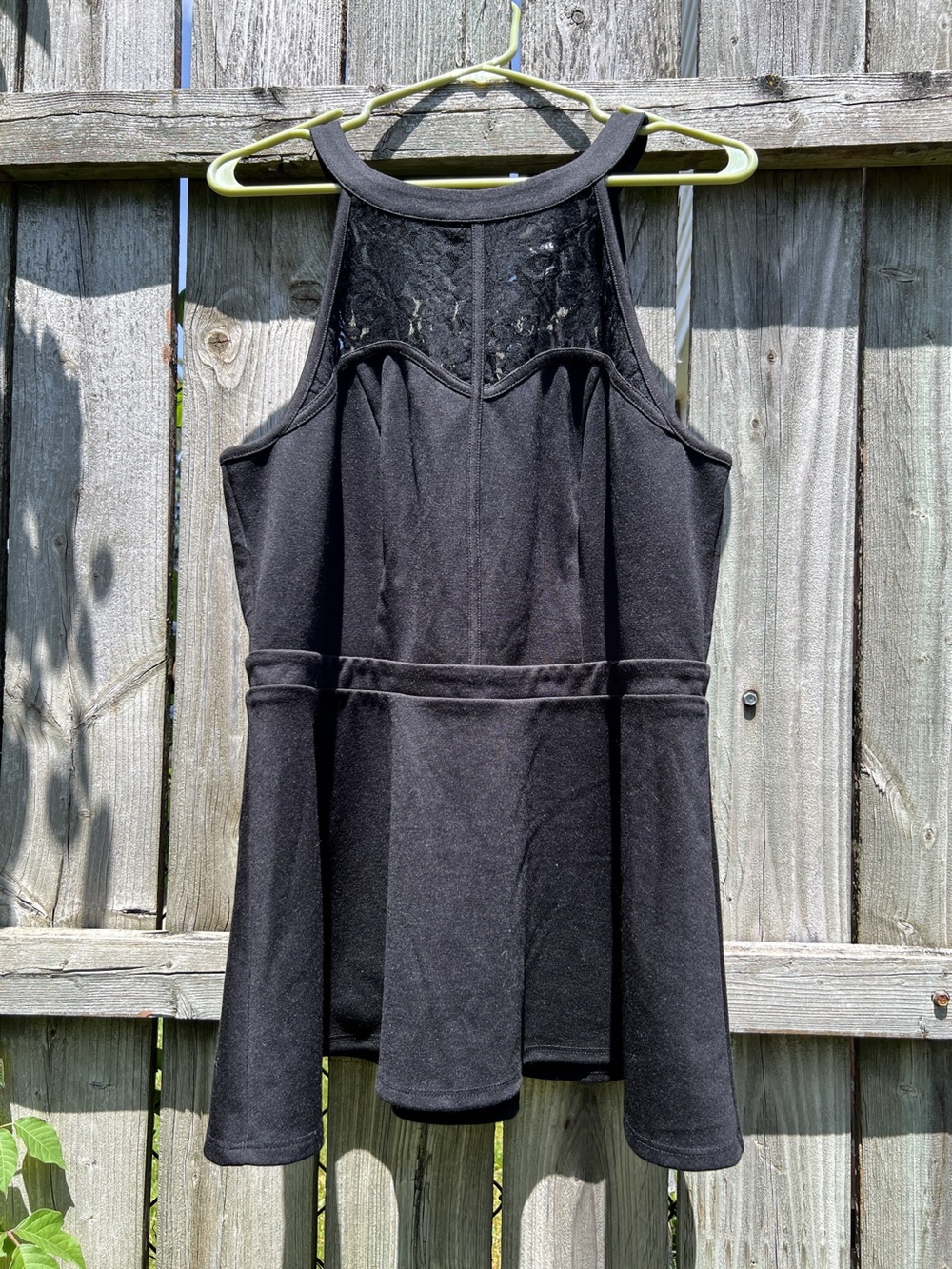 Torrid Black Lace Ponte Peplum Top Womens Plus Size 1 14/16 NWT Sleeveless
